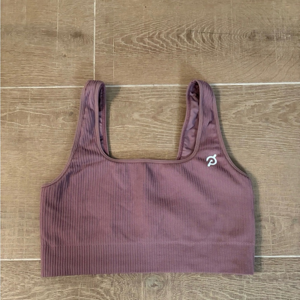 Peloton Ribbed seamless square neck sports bra M/L